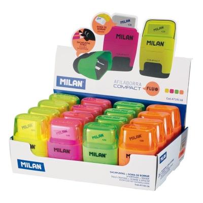 Caja de Afilaborras Milan Compact Fluo/ Doble/ 16 unidades/