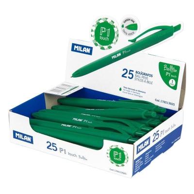 CAJA EXPOSITORA MILÁN 176513925 CON 25 BOLIGRAFOS P1 TOUCH VERDE