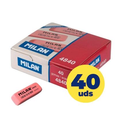 Caja de Gomas de Borrar Milan CNM4840/ 40 unidades/ Roja