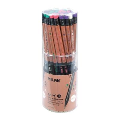 Lápices de Grafito con Goma Milan 714148/ HB/ 2.2mm/ 48