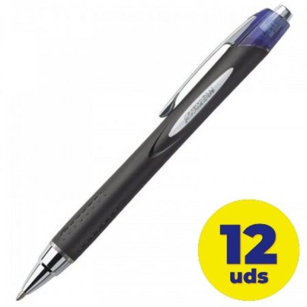 Caja de Bolígrafos de Tinta Pigmentada Retráctil Uni-Ball Jetstream SXN-210/ 12 unidades/ Azul