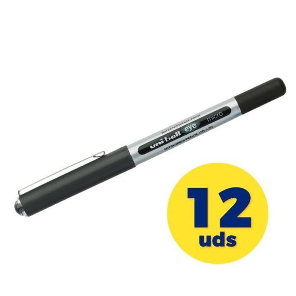 Caja de Bolígrafos de Tinta Pigmentada Uni-Ball UB150/ 12 unidades/ Negro