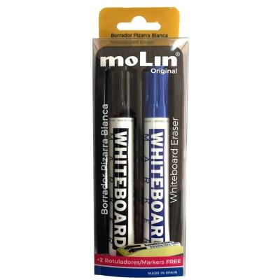 BLISTER MOLIN RWB227-B COMPUESTO POR BORRADOR PIZARRA BLANCA +