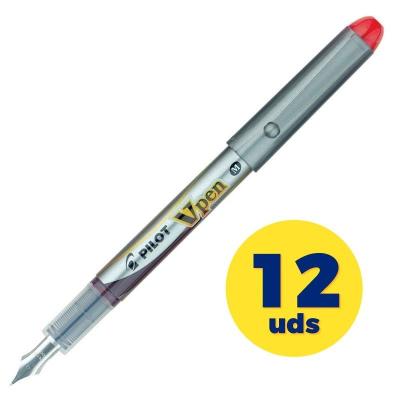 Caja de Plumas Desechables Pilot V Pen/ 12 unidades/ Rojas