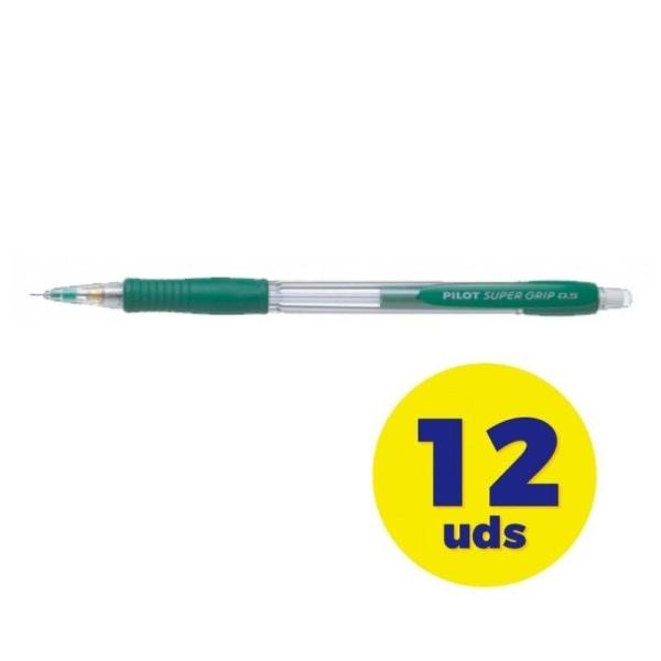 Caja de Portaminas Pilot H-185 N185V/ 0.5mm/ 12 unidades/ Verdes