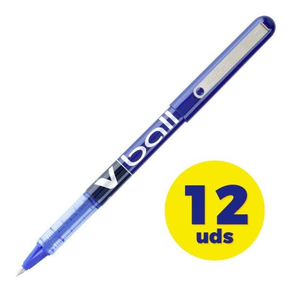 Caja de Bolígrafos de Tinta Líquida Pilot V-Ball NVBA/ 12 unidades/ Azules