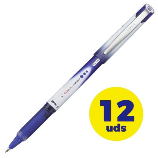 Caja de Bolígrafos de Tinta Líquida Pilot V-Ball Grip NVB5GNA/ 12 unidades/ Azules