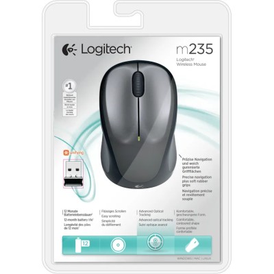 Ratón Inalámbrico Logitech M235/ Hasta 1000 DPI/ Gris