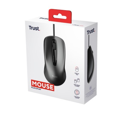 Ratón Trust Basics Wired Mouse/ Hasta 1200 DPI