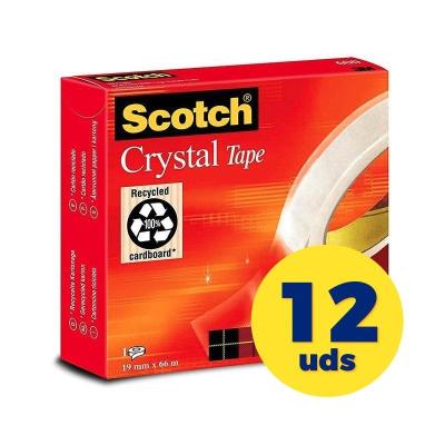 Caja de Cinta Adhesiva Transparente 3M Scotch Crystal/ 1.9cm x