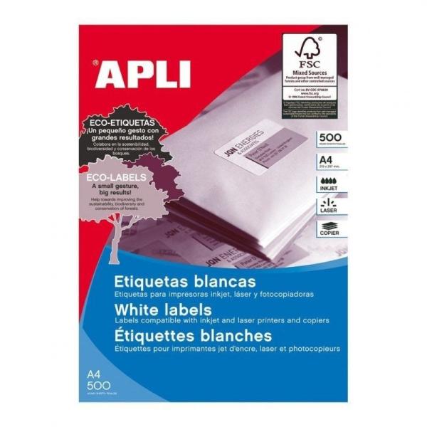 Etiquetas Adhesivas Apli 01788/ 210 x 297mm/ 500 Hojas