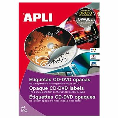 Etiquetas Adhesivas para CD/DVD Apli 10294/ 114 x 18mm/ 100