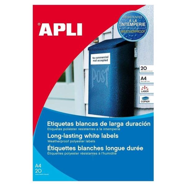 Etiquetas Adhesivas Apli 15087/ 99.1 x 67.7mm/ 20 Hojas