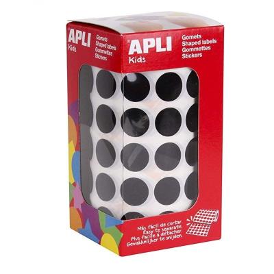 Etiquetas Adhesivas en Rollo Apli 11487/ Ø15mm/ 2832 uds/ Negro