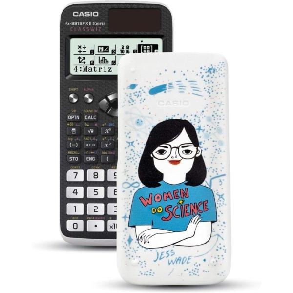 Calculadora Científica Casio ClassWiz FX-991SPX Iberia II con Carcasa Ilustración Jess Wade/ Blanca y Negra