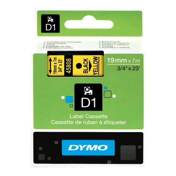 CINTA ROTULADORA AUTOADHESIVA DYMO D1 19MM X 7 METROS DE LONGITUD PARA ROTULADORAS LABEL MANAGER, NEGRO SOBRE AMARILLO