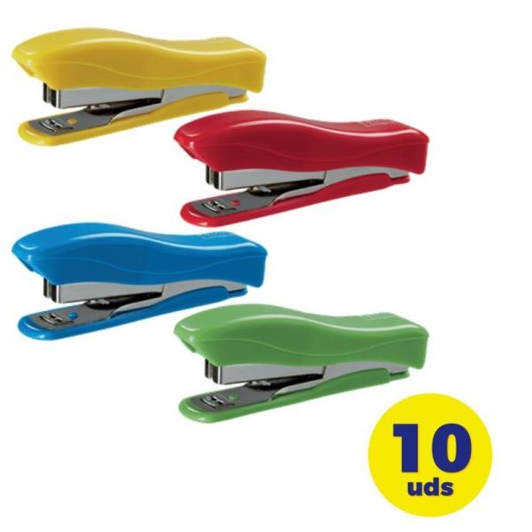 Caja de Grapadoras Esselte Petrus Liliput 200/ 12 Hojas/ 10 unidades/ Color Variado