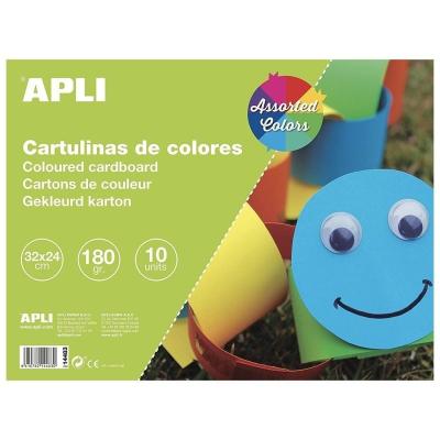 10 BLOCS DE 10 HOJAS DE CARTULINAS DE COLORES SURTIDOS - 100