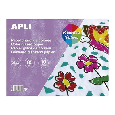 Bloc de Papel Charol Apli 16651 para manualidades/ 10 Hojas/