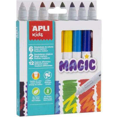 Rotuladores Apli Magic Kids 16808/ 7.5mm/ 8 unidades/ Colores