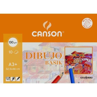 Pack Papel Dibujo Canson Dibujo Basik Liso C200400797/ A3+/ 10