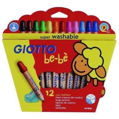 CAJA 12 UNIDADES LAPICES DE COLORES +SACAPUNTAS GIOTTO BEBE