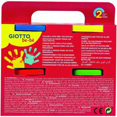 Pack 4 Botes de Pintura a Dedos Giotto Be-Be 467200/ 4 Colores