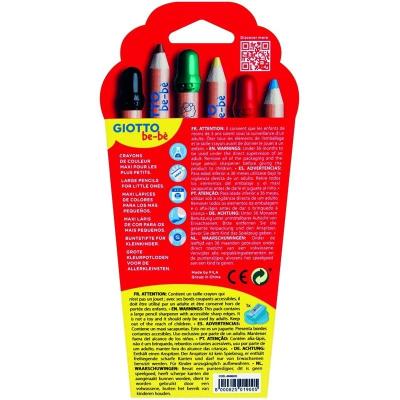 Pack 6 Lápices de Colores con Sacapuntas Giotto Be-Be 469600