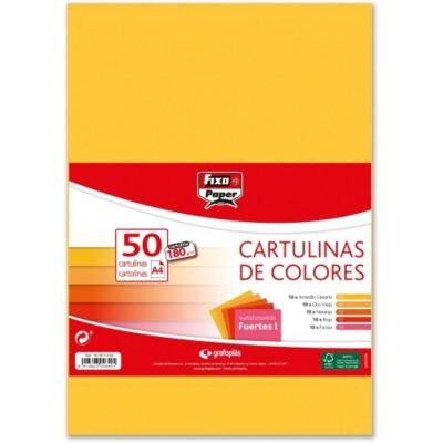 Pack 50 Cartulinas Grafoplás Fixo Paper 00001494/ DIN A4/ 180g/