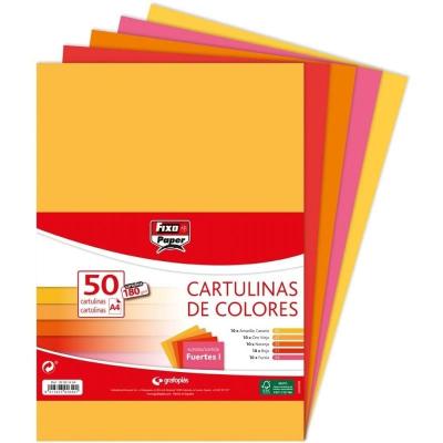 Pack 50 Cartulinas Grafoplás Fixo Paper 00001494/ DIN A4/ 180g/