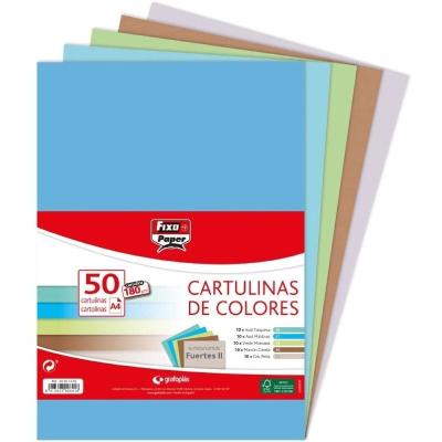 Pack 50 Cartulinas Grafoplás Fixo Paper 00001495/ DIN A4/ 180g/