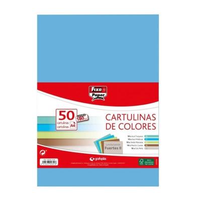 Pack 50 Cartulinas Grafoplás Fixo Paper 00001495/ DIN A4/ 180g/