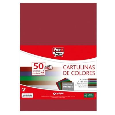 Pack 50 Cartulinas Grafoplás Fixo Paper 00001496/ DIN A4/ 180g/