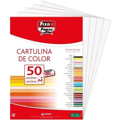 Pack 50 Cartulinas Grafoplás Fixo Paper 11110370/ DIN A4/ 180g/