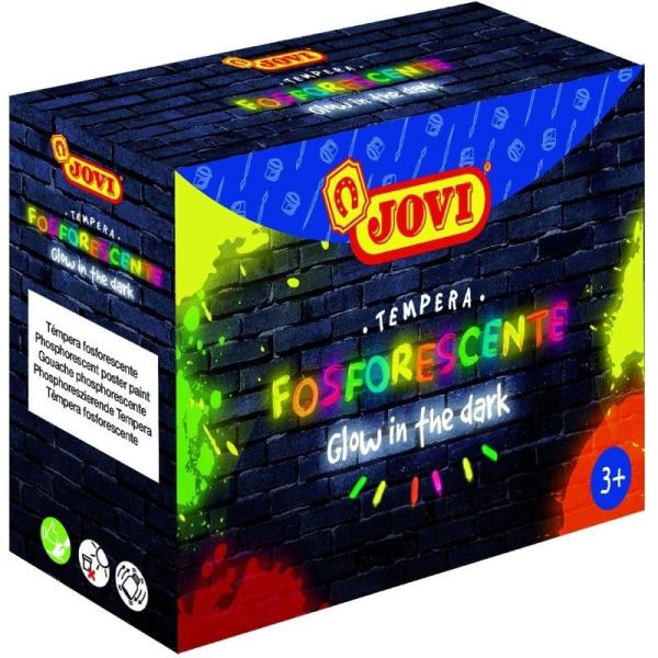 Estuche de Temperas Jovi FOSFORESCENTE Glow In The Dark 504/ 4 unidades/ Capacidad 55ml