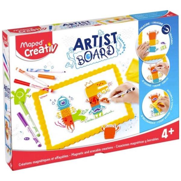 Kit Magnético Maped Artist Board 907100/ 1 Pizarra Magnética + 1 Paño + 6 Rotuladores + 1 Lámina de Imanes