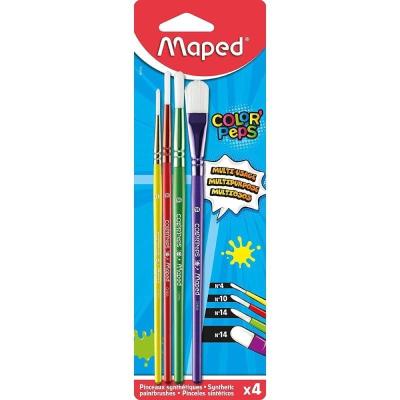 Pinceles Maped Color'Peps 867810/ 3 Redondos/ 1 Plano/ 4