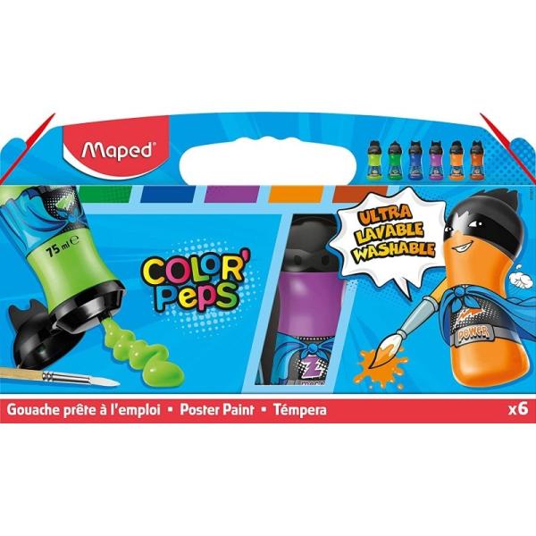 Set Temperas Maped Color'Peps 810011/ 6 unidades/ Capacidad 75ml