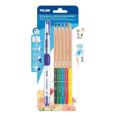 Pincel Recargable + Lápices Milan Water Brush BWM10401/