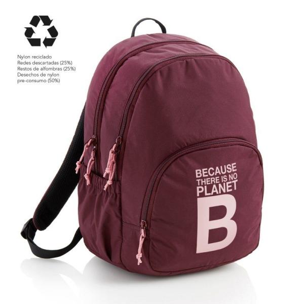 Mochila Miquel Rius Because There Is No Planet B/ Capacidad 27L/ Burdeos