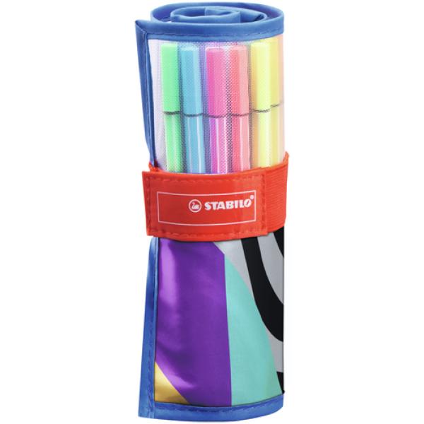 Rotuladores Punta Fina Stabilo Pen 68 Rollerset/ 20 unidades/ Colores Neón