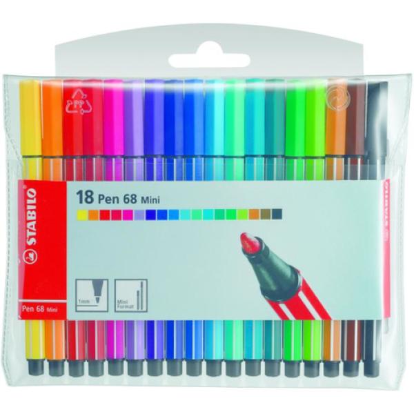 Rotuladores Punta Fibra Stabilo Pen 68/ Acuarelables/ 1mm/ 20 unidades/ Colores Surtidos