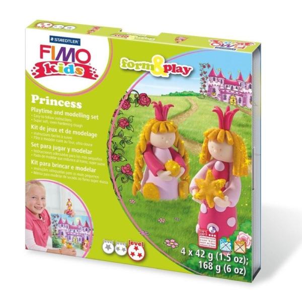 Juego Plastilina para Hornear Staedtler FIMO Kids Form And Play Princesa/ 4 Bloques 42g / Blanco/ Rosa Pálido/ Turquesa/ Oro Bri