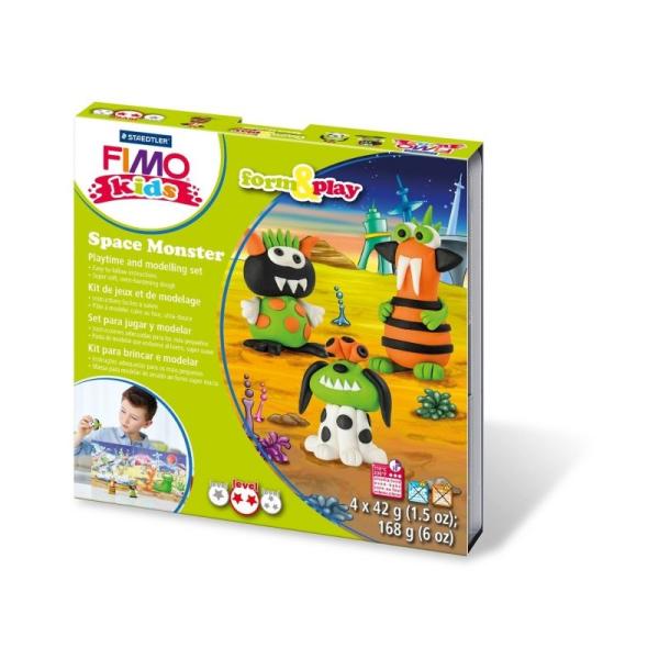 Juego Plastilina para Hornear Staedtler FIMO Kids Form And Play Espacio/ 4 Bloques 42g / Plata Brillante/ Rojo/ Turquesa/ Negro