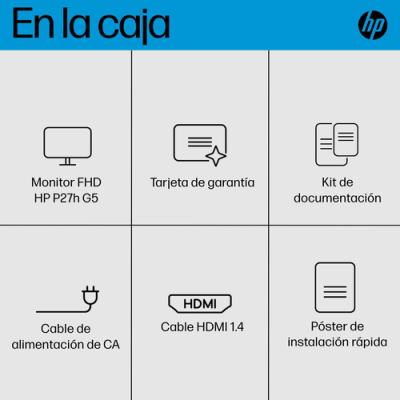 Monitor Profesional HP P27h G5 64W41AA 27'/ Full HD/