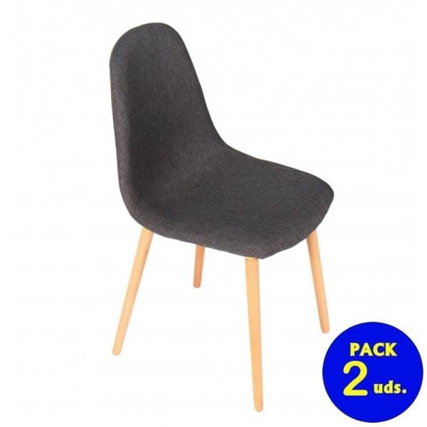 Silla Eurosilla Verona/ Gris Oscuro/ Pack de 2 unidades