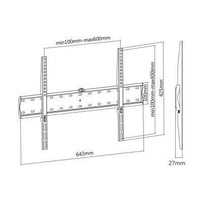 Soporte de Pared Fijo Aisens WT70F-069 para TV de 37-70'/ hasta