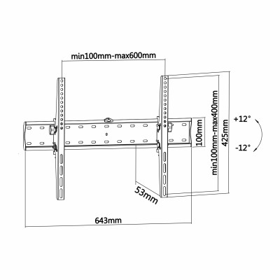 Soporte de Pared Fijo Inclinable Aisens WT70T-017 para TV de