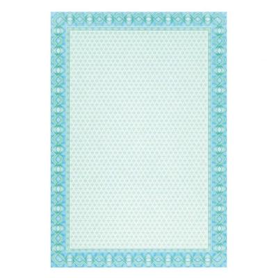 PAPEL DIPLOMA AZUL TURQUESA - 10 HOJAS A4 - 115G - MARCAS DE