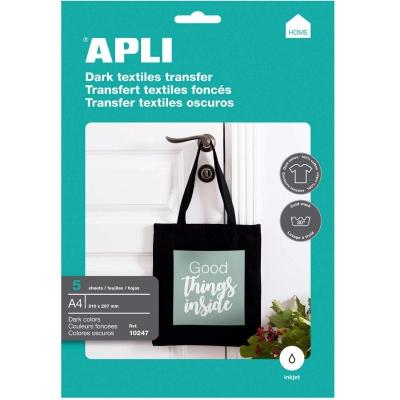 Papel Transfer Camisetas Apli 10247/ DIN A4/ 5 Hojas